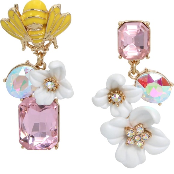 Betsey Johnson Womens Floral Earrings - Picture 1 of 4